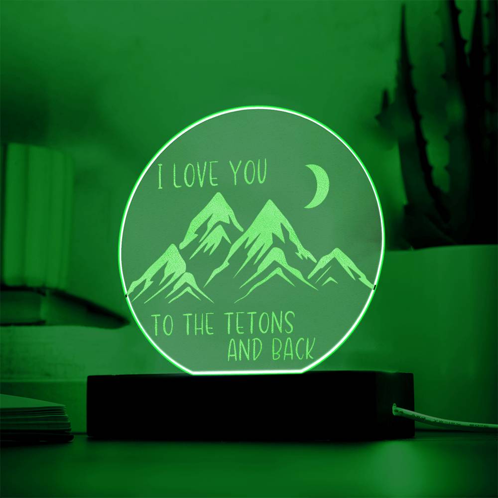 Teton Mountains Night Light, Grand Teton Bedroom LED Mountain Decor Sign, Light Up Sign, Daughter/Son Gift Sign, Boy Gift, Girl Gift - Gathering Littles