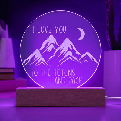 Teton Mountains Night Light, Grand Teton Bedroom LED Mountain Decor Sign, Light Up Sign, Daughter/Son Gift Sign, Boy Gift, Girl Gift - Gathering Littles