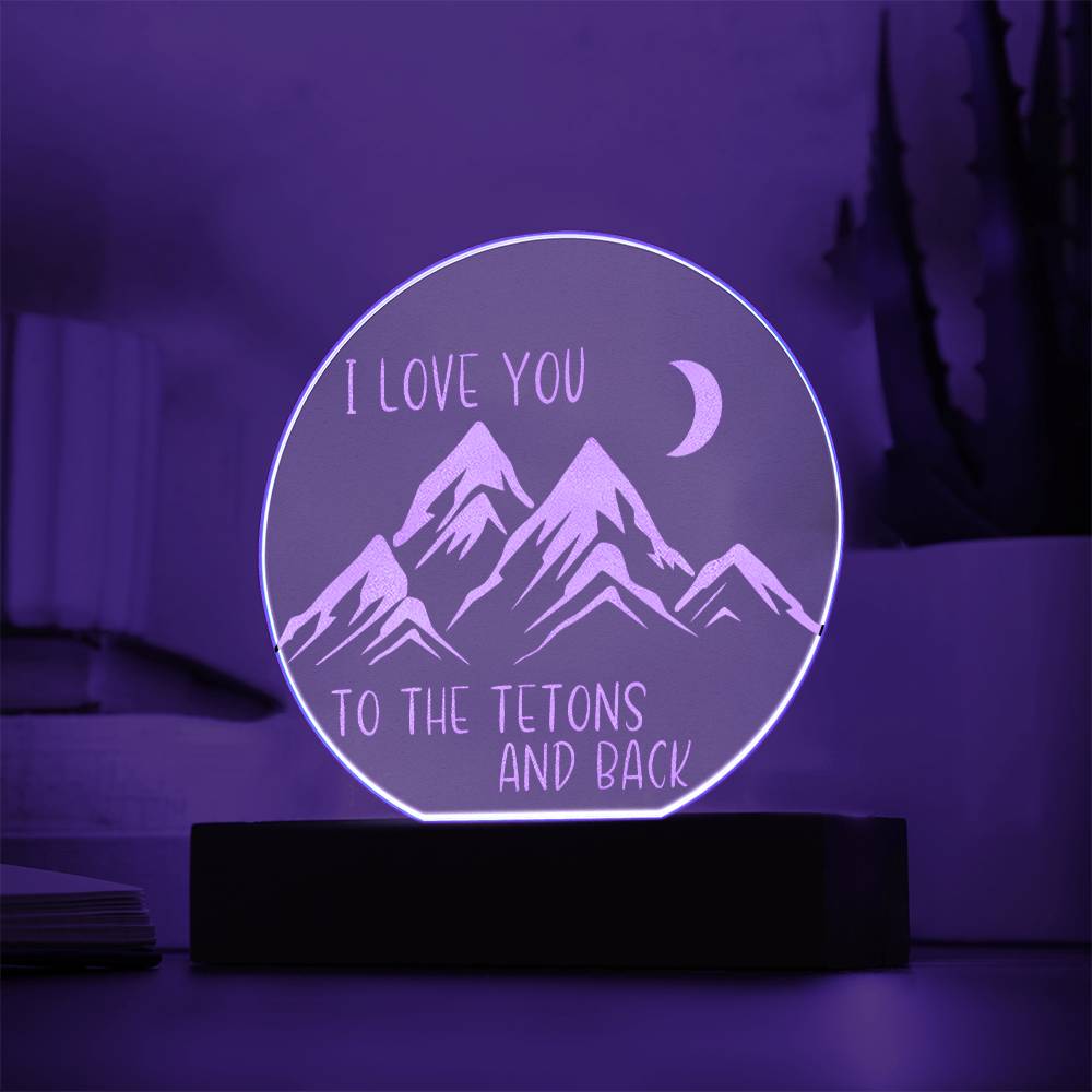 Teton Mountains Night Light, Grand Teton Bedroom LED Mountain Decor Sign, Light Up Sign, Daughter/Son Gift Sign, Boy Gift, Girl Gift - Gathering Littles