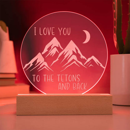 Teton Mountains Night Light, Grand Teton Bedroom LED Mountain Decor Sign, Light Up Sign, Daughter/Son Gift Sign, Boy Gift, Girl Gift - Gathering Littles