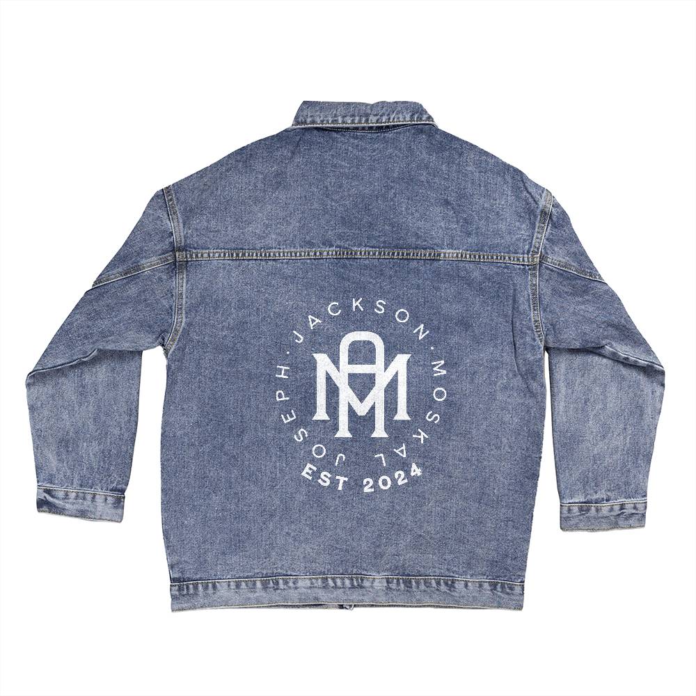 Custom Mama Denim Jacket, Personalized Mama Jacket, Mothers Day Denim Jacket, Oversized Custom Mama Monogram Jacket - Gathering Littles