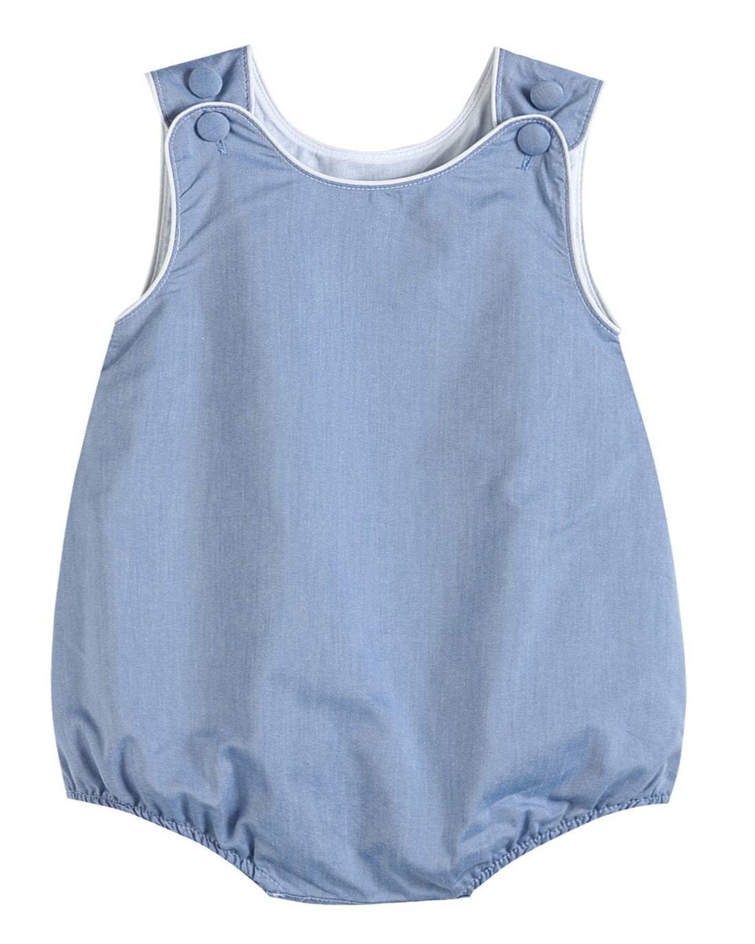 Classic Blue Denim Style Baby Bubble Romper