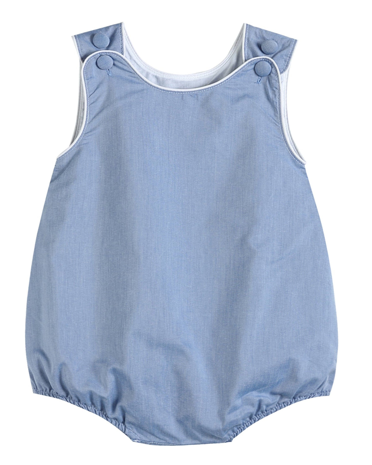 Classic Blue Denim Style Baby Bubble Romper