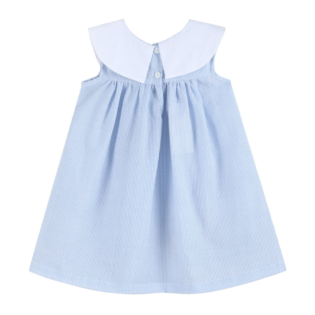 Blue Bunnies Seersucker Yoke Dress