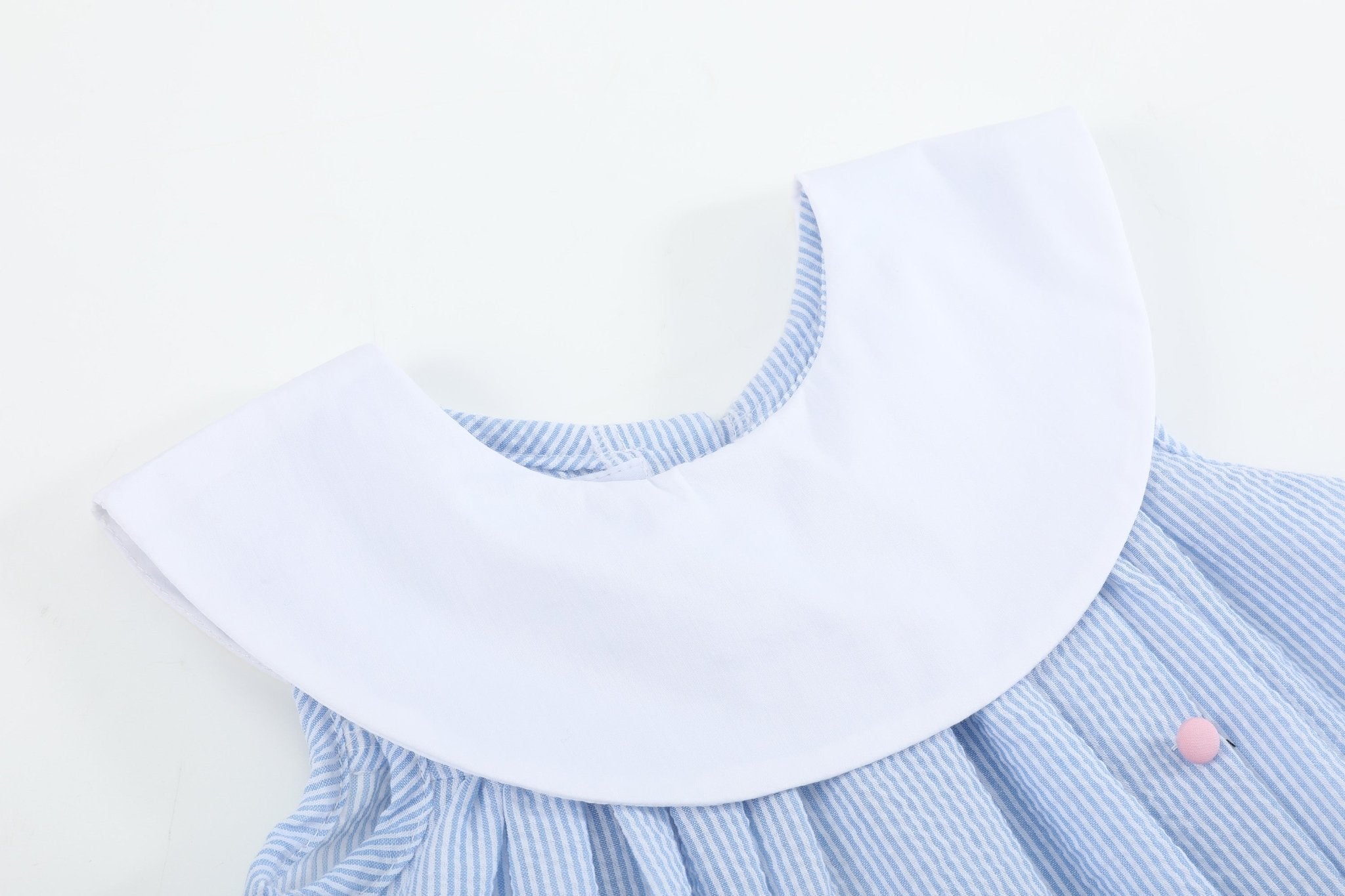 Blue Bunnies Seersucker Yoke Dress