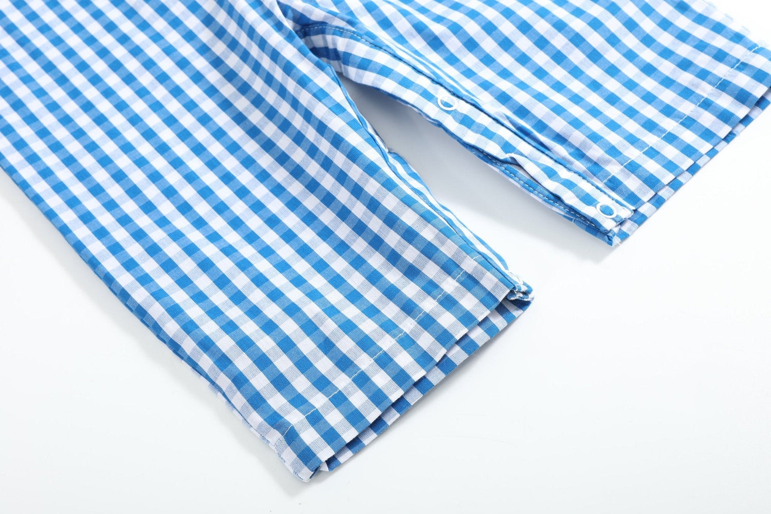 Blue Gingham Pumpkin Train Smocked Overalls