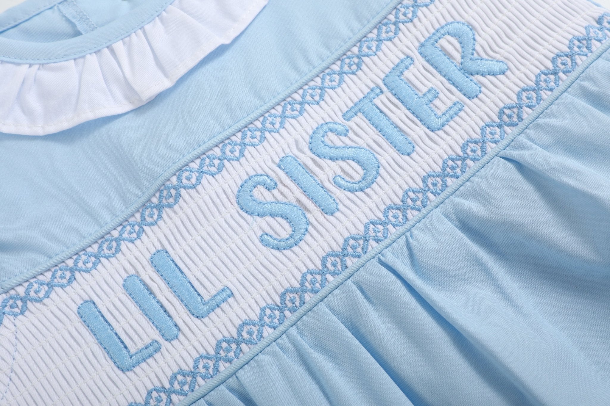 Blue Lil Sister Smocked Romper