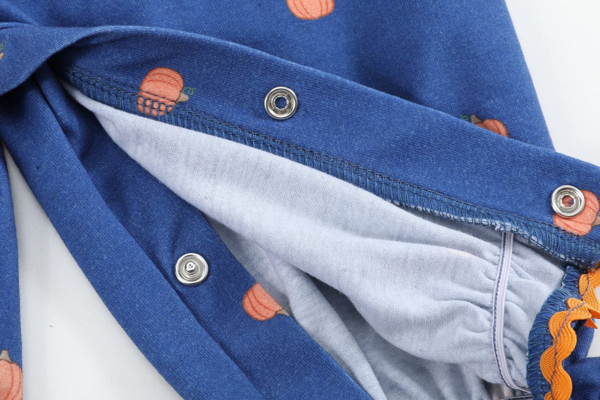 Blue Pumpkin Print Knit Smocked Playsuit
