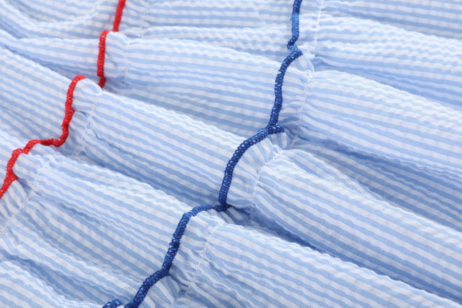 Blue Seersucker USA Flag Layered Sundress