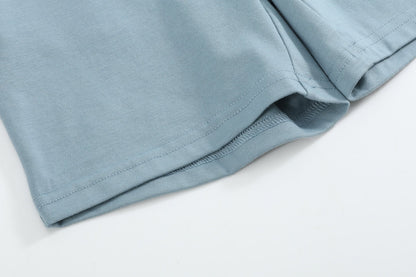 Blue Smocked ABC School Shirt and Shorts Set