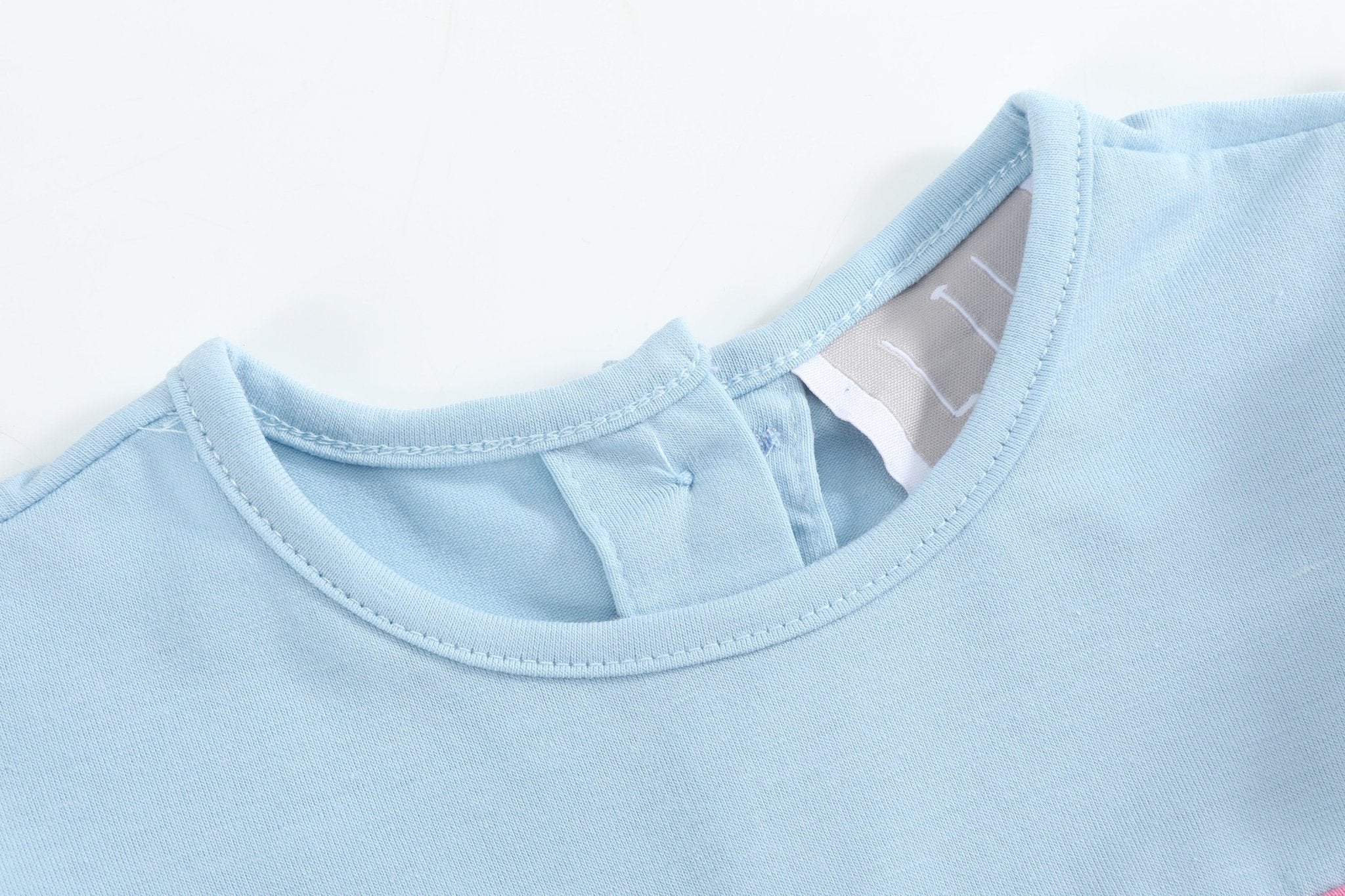 Blue Smocked Knit ABC School Dress