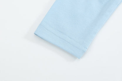 Blue Smocked Knit ABC School Dress