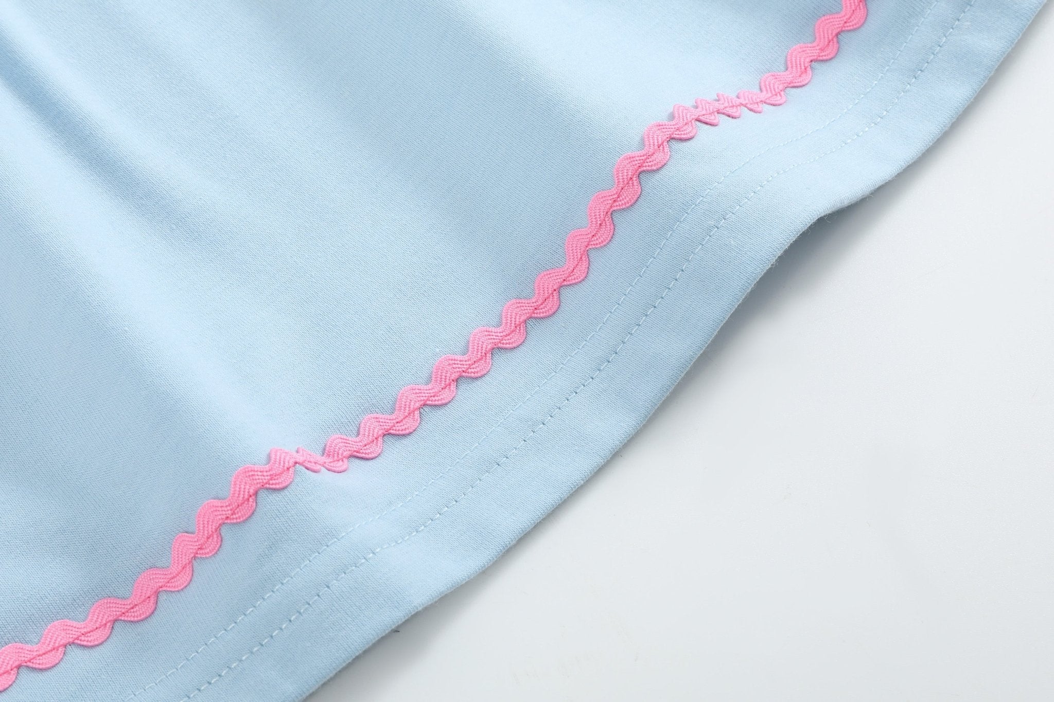 Blue Smocked Knit ABC School Dress