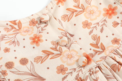 Brown Floral Tunic and Leggings Set