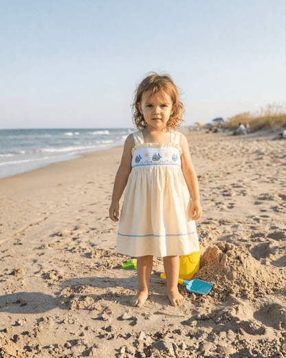 Buttercream Yellow Whale Smocked Dress