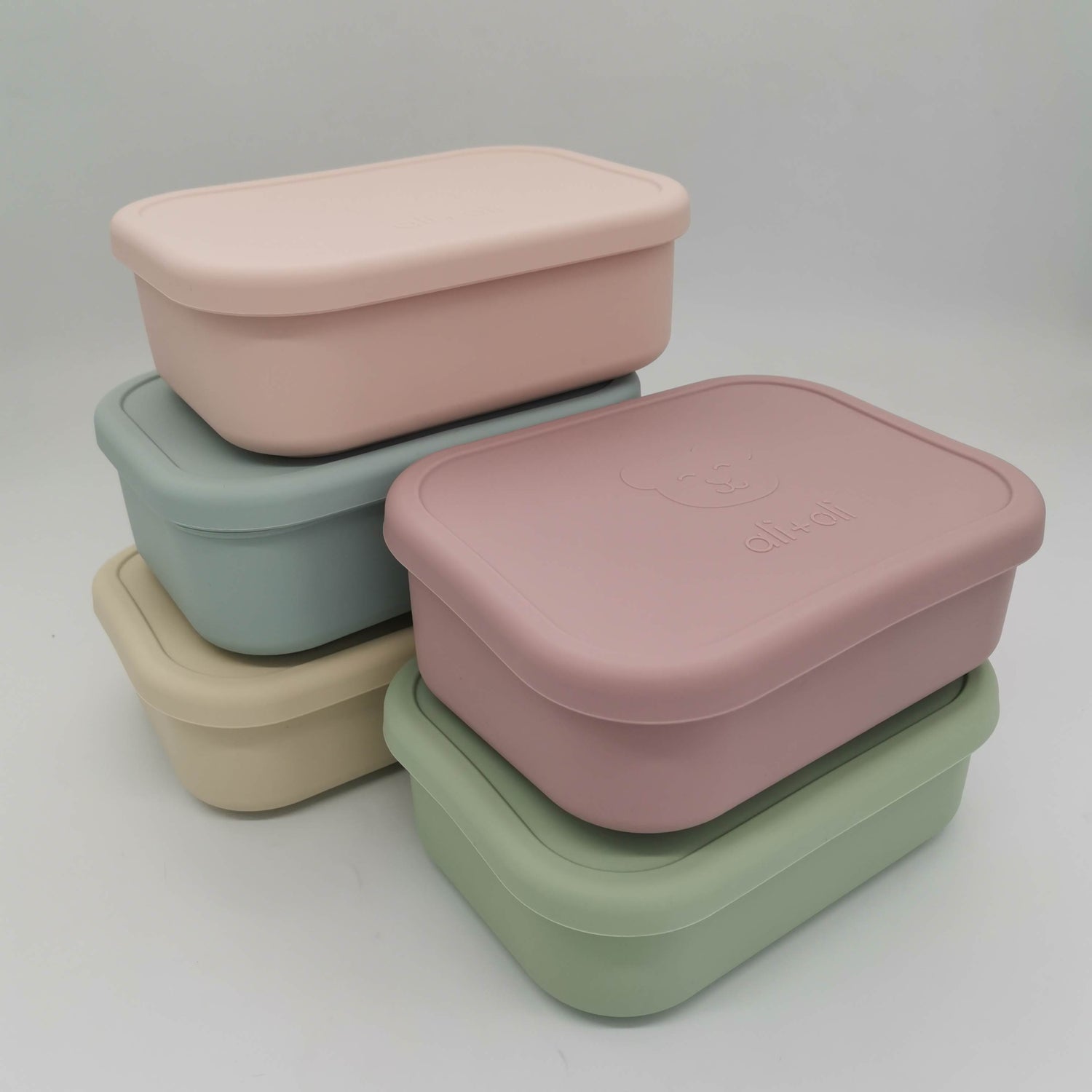 Ali+Oli Leakproof Silicone Bento Box (Pine) Back to School