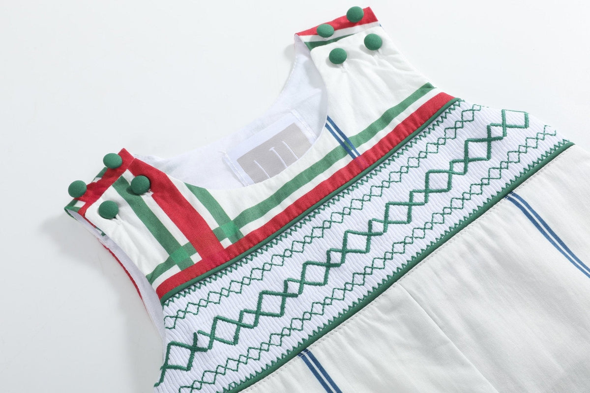 Christmas Plaid Smocked Longall