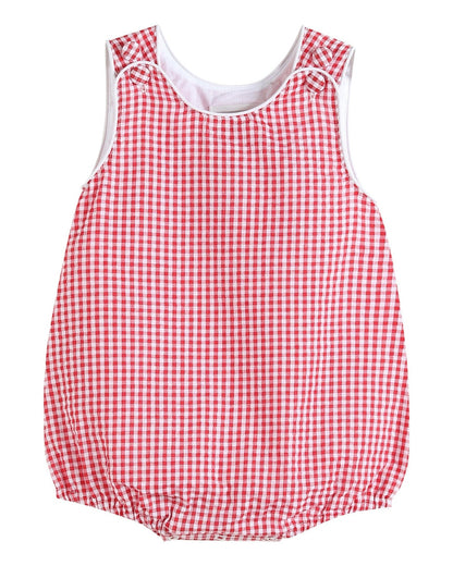 Classic Red Seersucker Bubble Romper