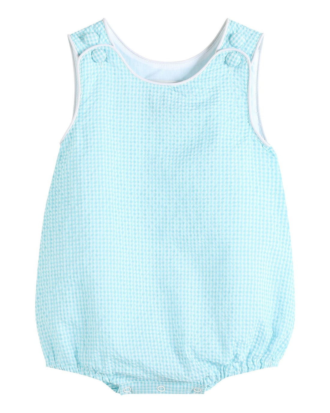 Classic Turquoise Seersucker Bubble Romper