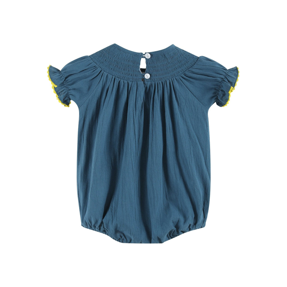Cobalt Blue Turkey Smocked Bubble Romper