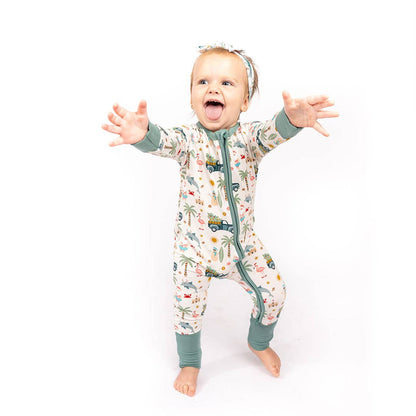 Coastal Christmas Bamboo Convertible Baby Pajamas - Gathering Littles