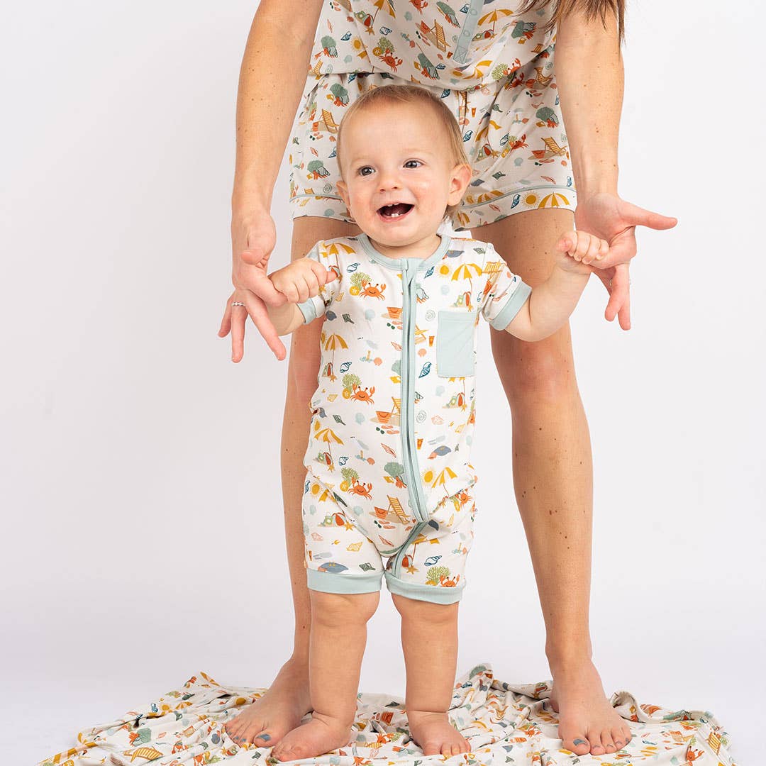 Beach Day Summer Baby Bamboo Pajama Romper