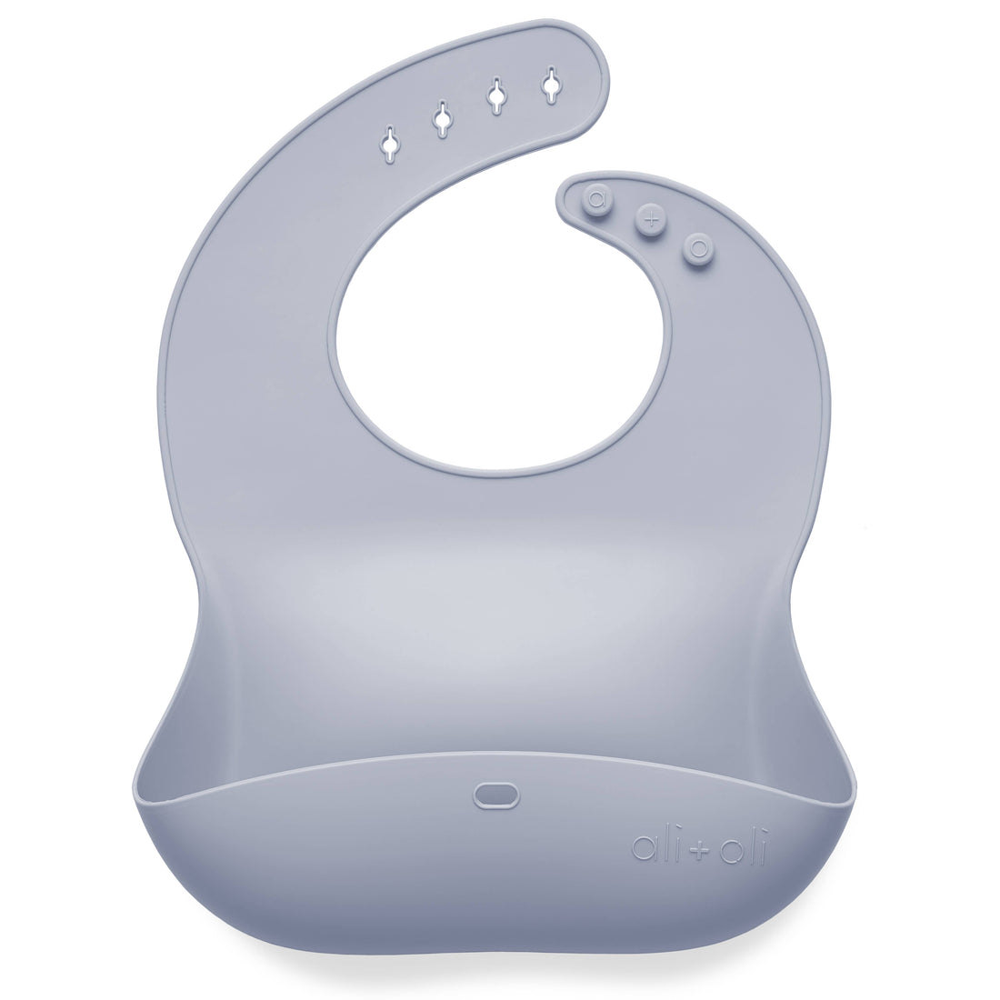 Silicone Baby Bib Roll Up &amp; Stay Closed (Pebble)