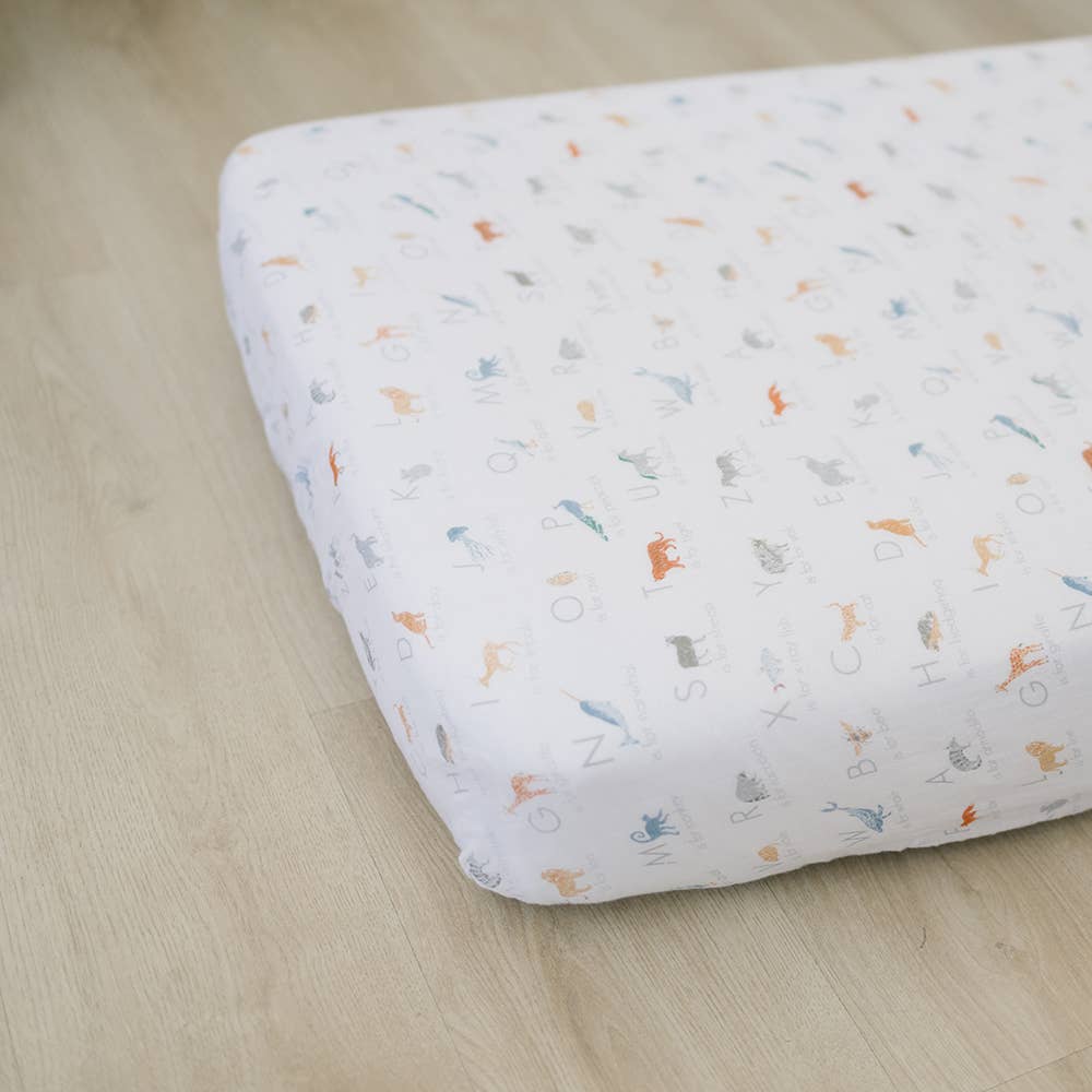 Animal Alphabet Oh-So-Soft Muslin Crib Sheet