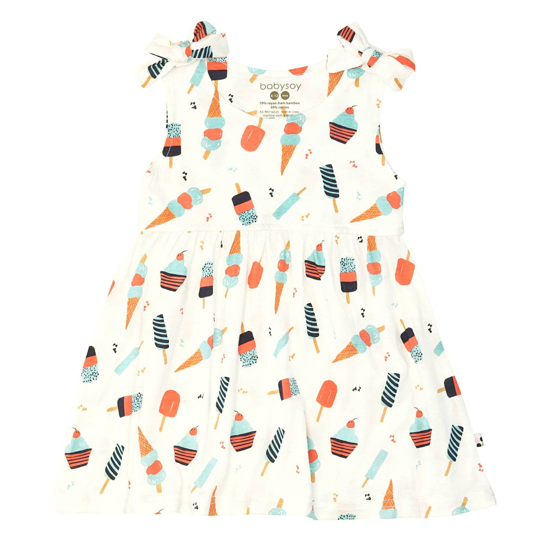 Pattern Bow Knot Shoulder Tank Dress