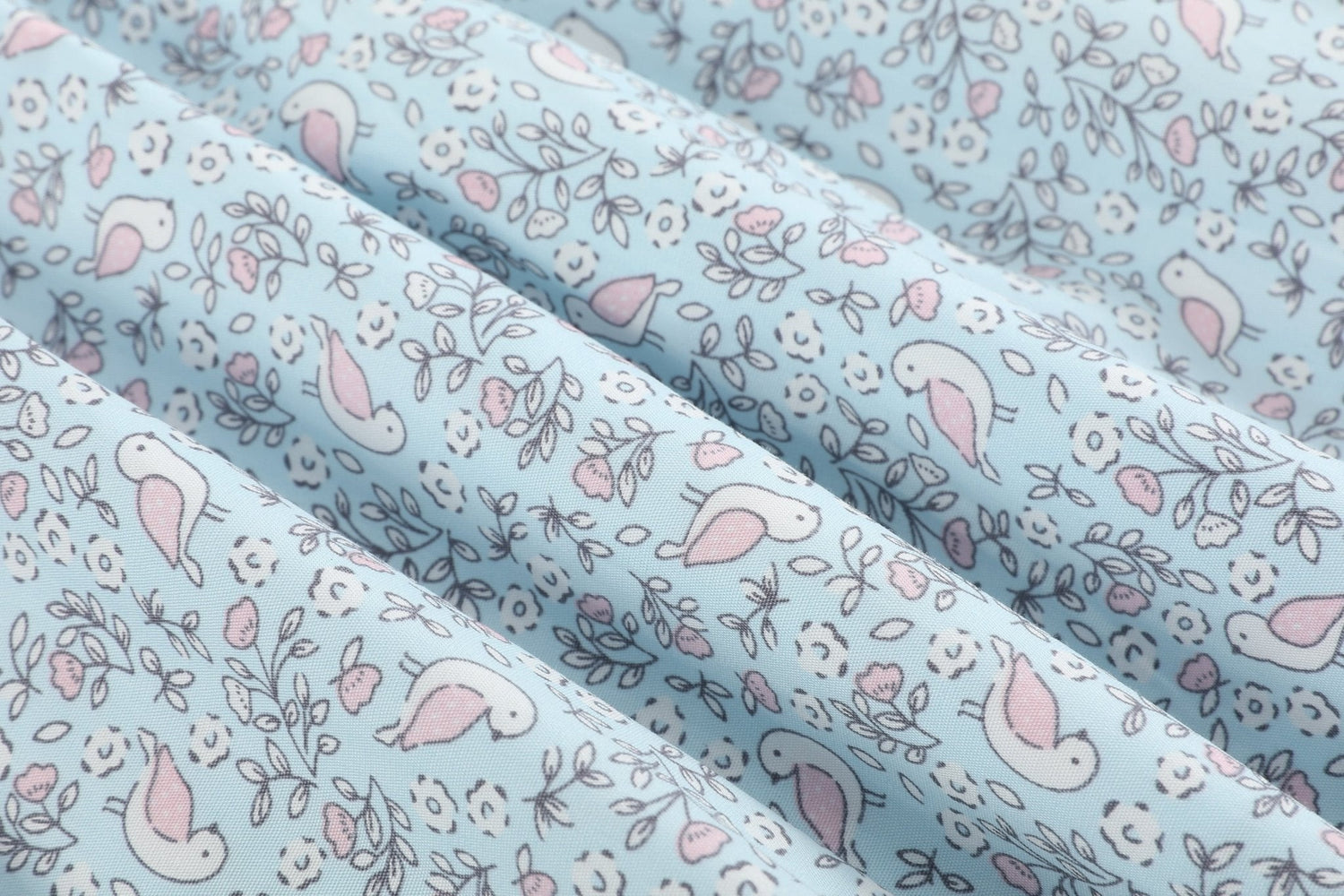 Floral Blue Dove Smocked Collared Dress