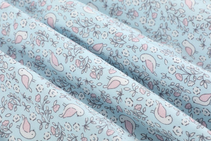 Floral Blue Dove Smocked Collared Dress