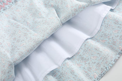 Floral Blue Dove Smocked Collared Dress