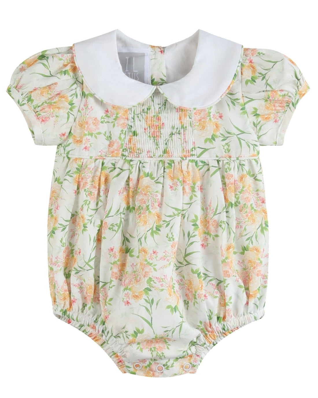 Floral Smocked Collared Bubble Romper