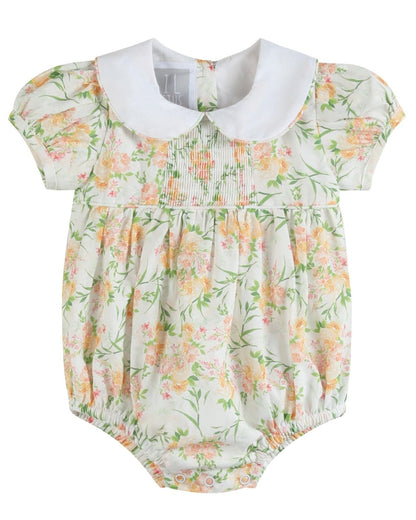 Floral Smocked Collared Bubble Romper