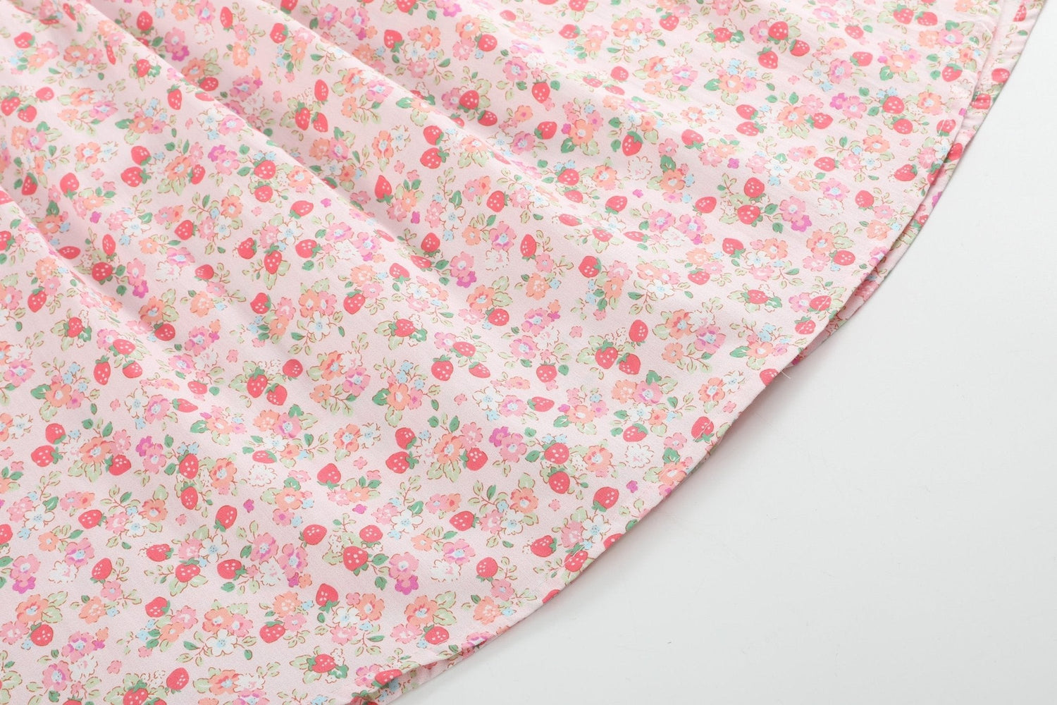 Floral Strawberry Smocked Flutter Dress