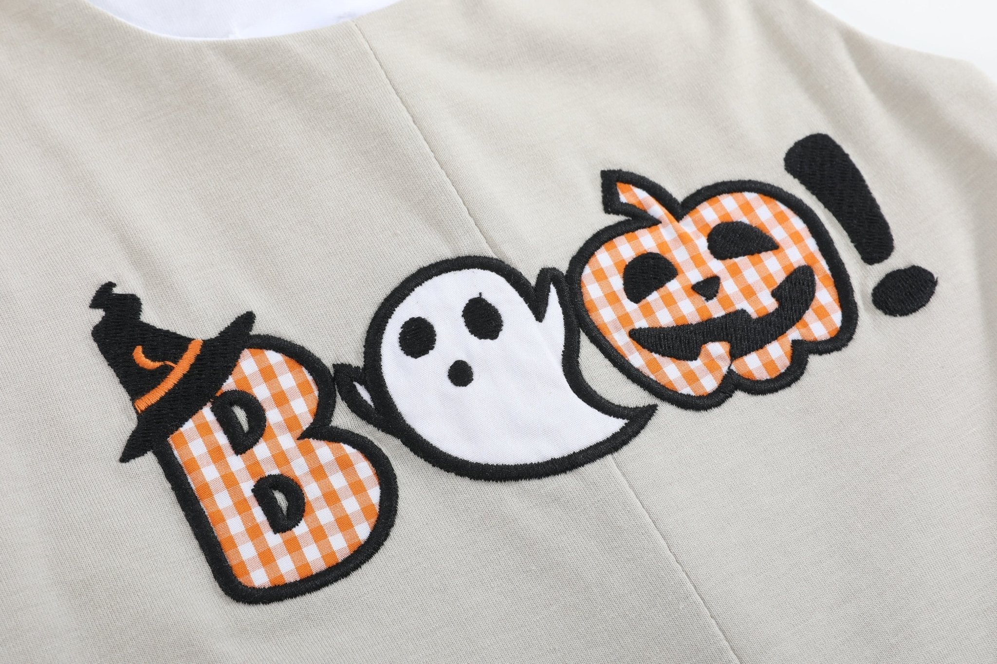 Gray Boo Applique Longalls