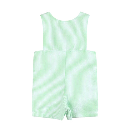 Green Seersucker Easter Bunny Smocked Jon Jons