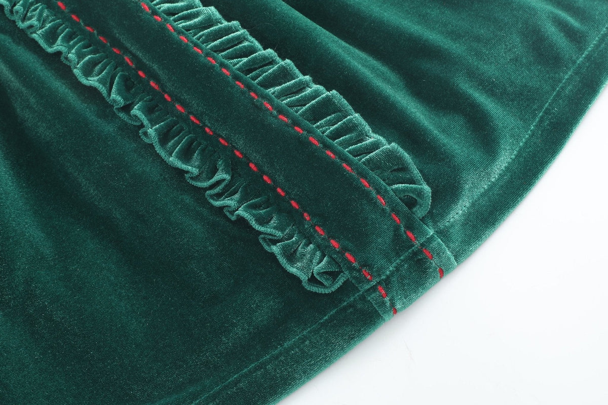 Green Velvet Holiday Dress