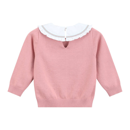 Heirloom Pink Roses Collared Sweater