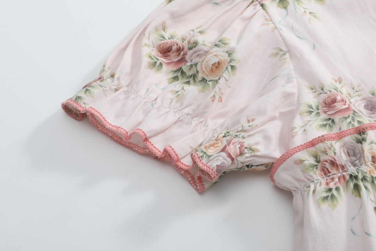 Heirloom Custom Rose Layered Ruffle Dress