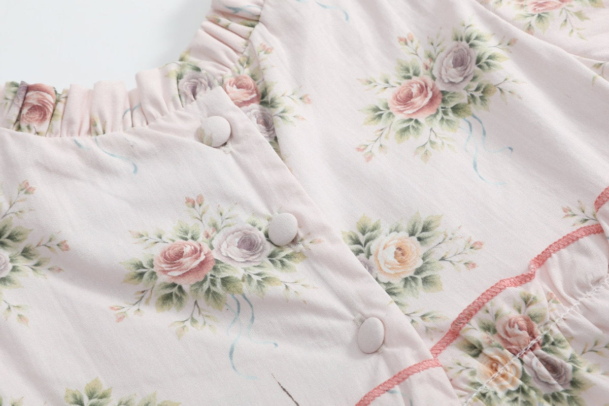 Heirloom Custom Rose Layered Ruffle Dress