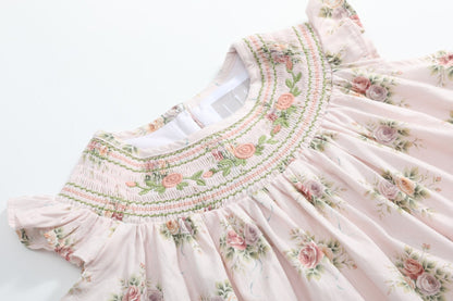 Heirloom Custom Rose Smocked Bishop Dress