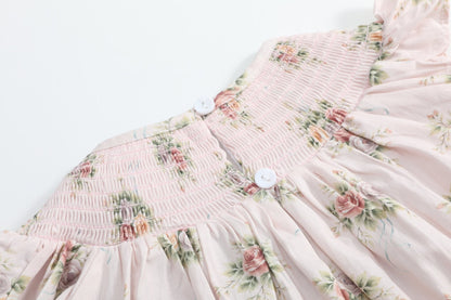 Heirloom Custom Rose Smocked Bishop Dress