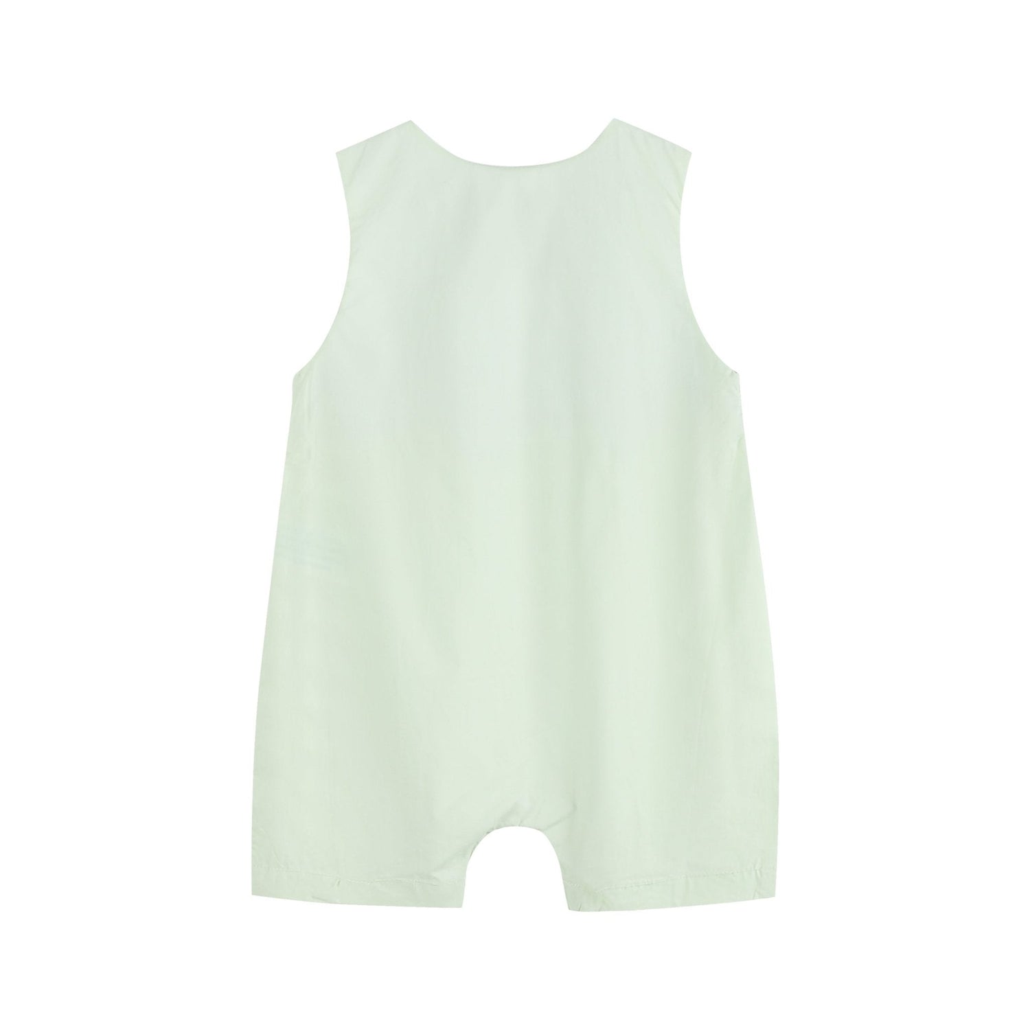 Honeydew Green Bunny Smocked Shortalls