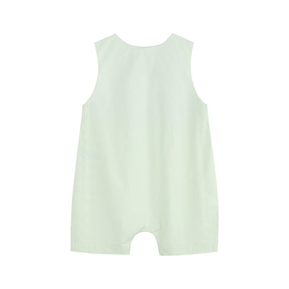 Honeydew Green Bunny Smocked Shortalls