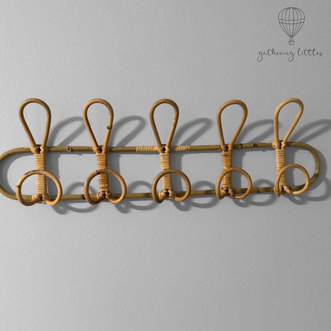 Bamboo Rattan Wall Hooks for Baby Nursery