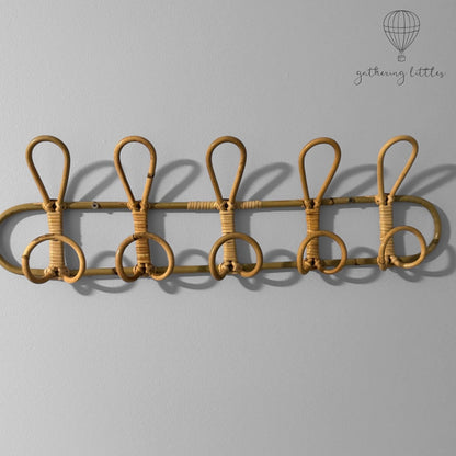 Bamboo Rattan Wall Hooks for Baby Nursery