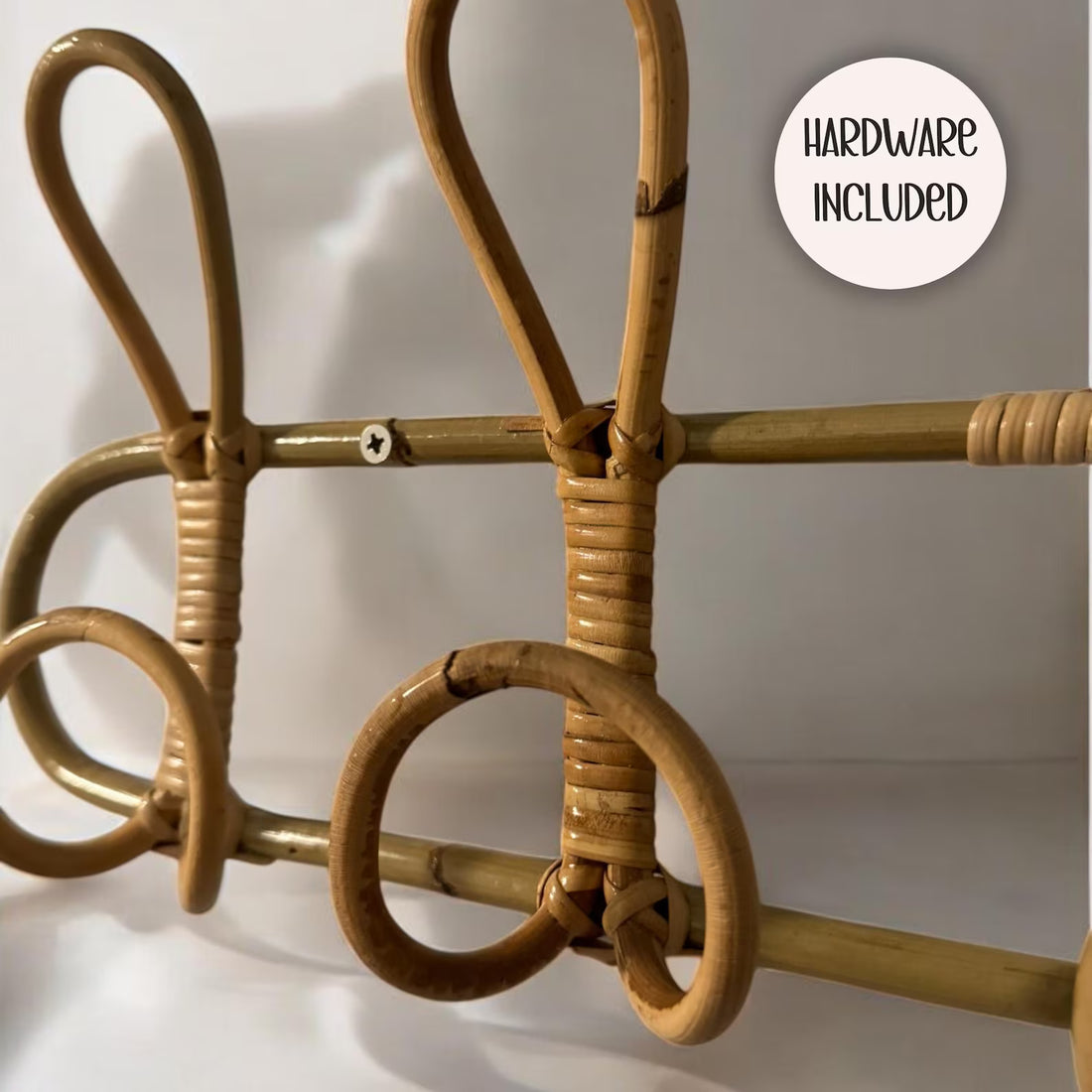 Bamboo Rattan Wall Hooks for Baby Nursery