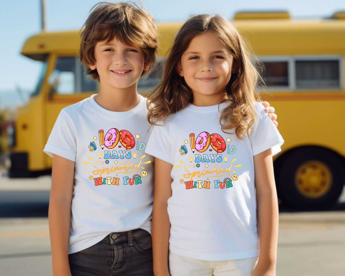 100 Days Of School Shirt, 100 Days Brighter Shirt, Teacher Shirt, 100th Day Of School, 100 Days Donuts, Kids 100 Days of School Shirt