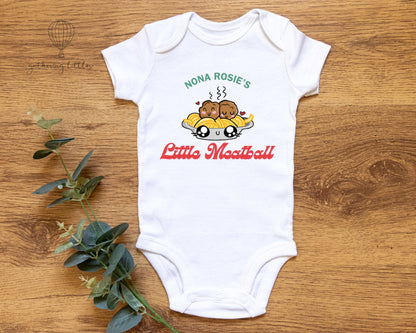 CUSTOM Little Meatball Baby Onesies® Baby Bodysuit Funny Baby Italian Baby Cute Baby Gift Food Kids Tshirt - Nona&